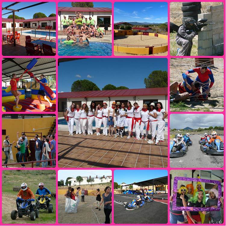 Collage de fotos de despedidas en Aventura Fiesta